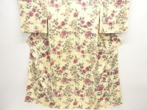 アンティーク　紋錦紗　草花模様着物